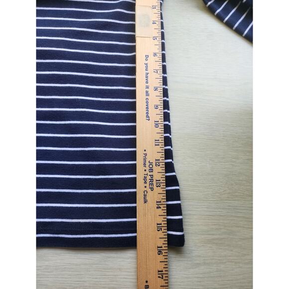 SWEATER/KNIT-LAUREN-RALPH LAUREN-Navy Blue White Strip-Gold Metallic-Size LRG - Picture 12 of 13